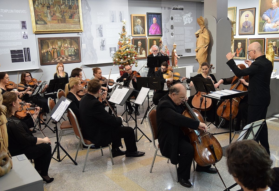 Orkiestra podczas występu w Sali Muzeum.